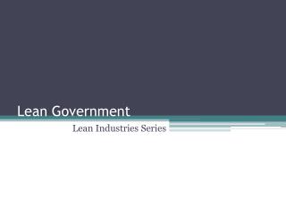 Lean Government