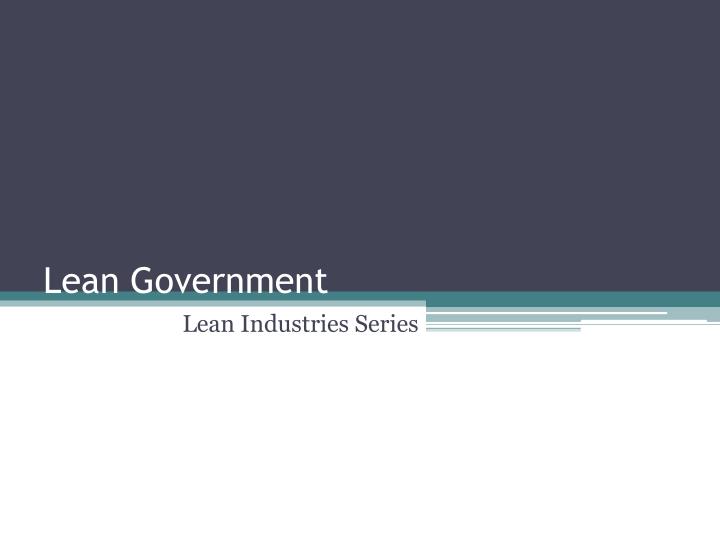 lean government