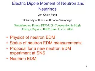 Electric Dipole Moment of Neutron and Neutrinos