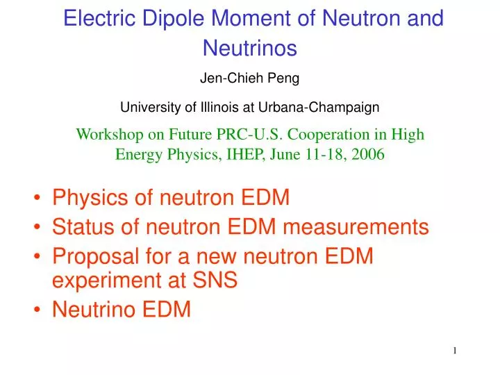 electric dipole moment of neutron and neutrinos