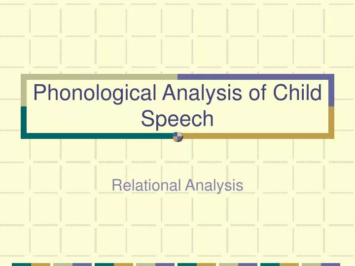 phonological analysis of child speech