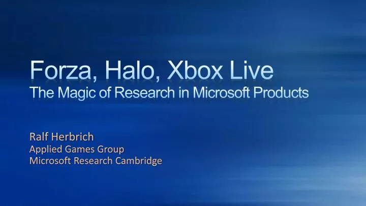 forza halo xbox live the magic of research in microsoft products
