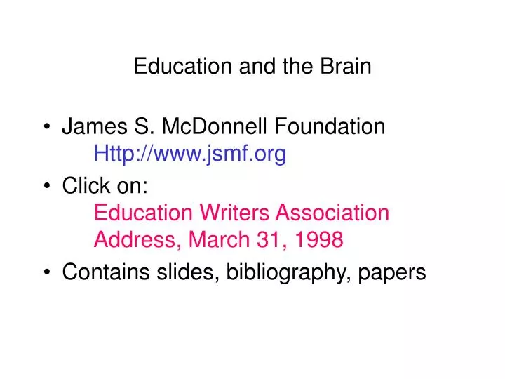 education and the brain