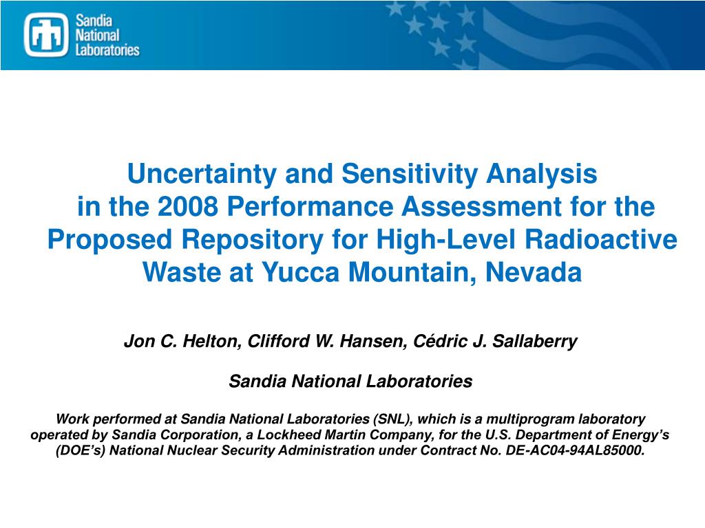 PPT - Uncertainty and Sensitivity Analysis PowerPoint Presentation ...
