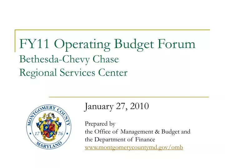 fy11 operating budget forum bethesda chevy chase regional services center