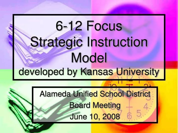 6 12 focus strategic instruction model developed by kansas university