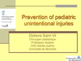 Prevention of pediatric unintentional injuries