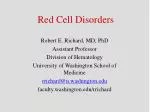 Red Cell Disorders - slide 1