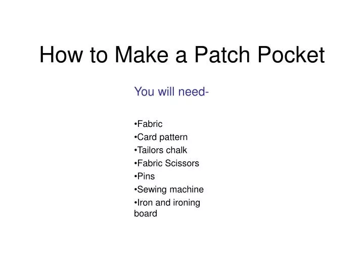 how to make a patch pocket