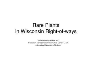 Rare Plants in Wisconsin Right-of-ways