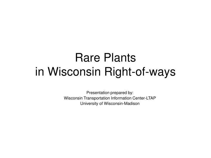 rare plants in wisconsin right of ways