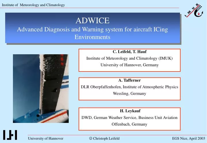 adwice advanced diagnosis and warning system for aircraft icing environments