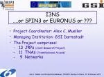 I3NS ....or SPIN3 or EURONUS or ??? - slide 1
