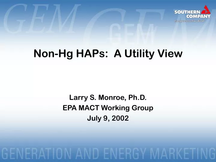 non hg haps a utility view