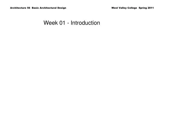 week 01 introduction
