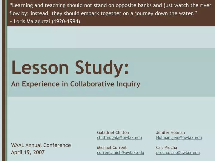 lesson study an experience in collaborative inquiry