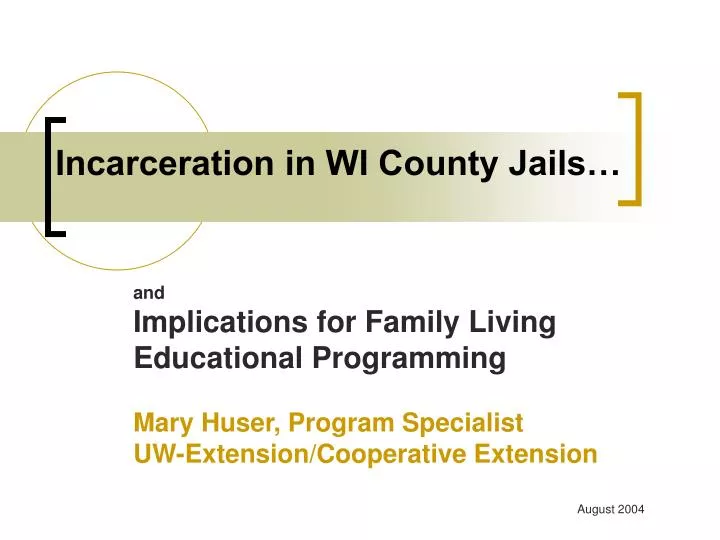 incarceration in wi county jails