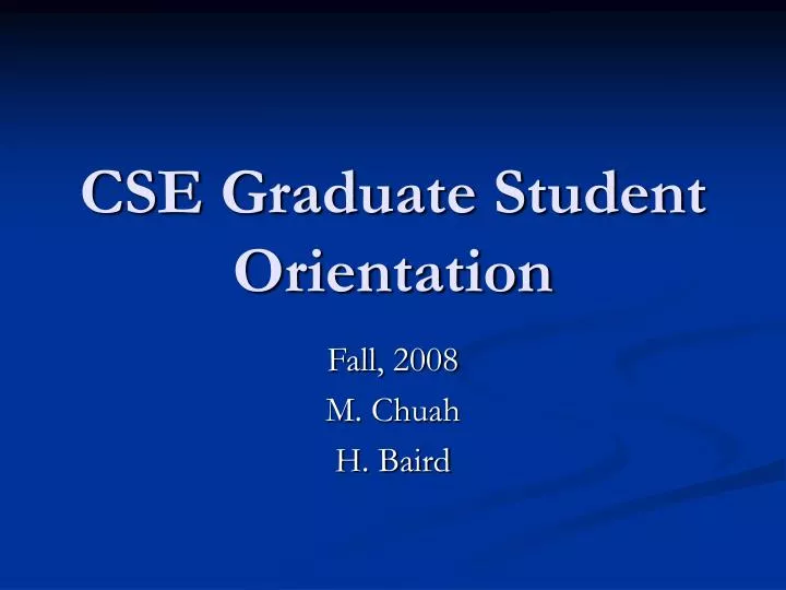 cse graduate student orientation