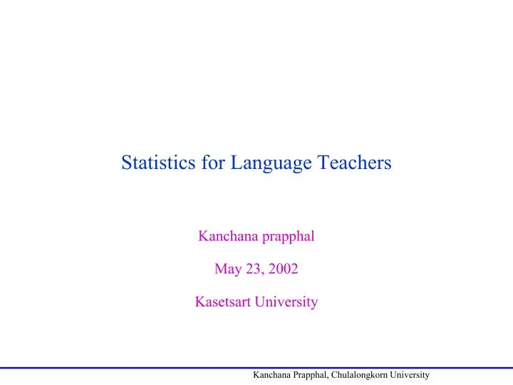statistics for language teachers