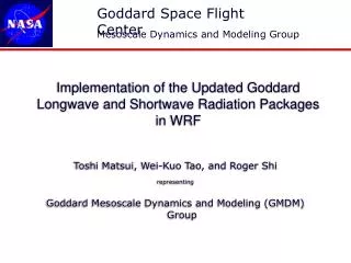 Implementation of the Updated Goddard Longwave and Shortwave Radiation Packages in WRF