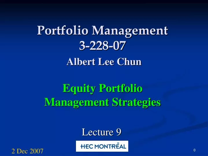 portfolio management 3 228 07 albert lee chun