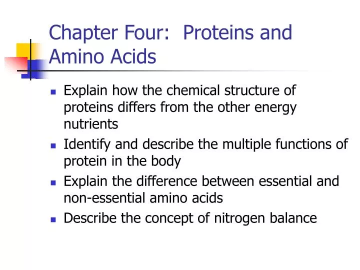chapter four proteins and amino acids