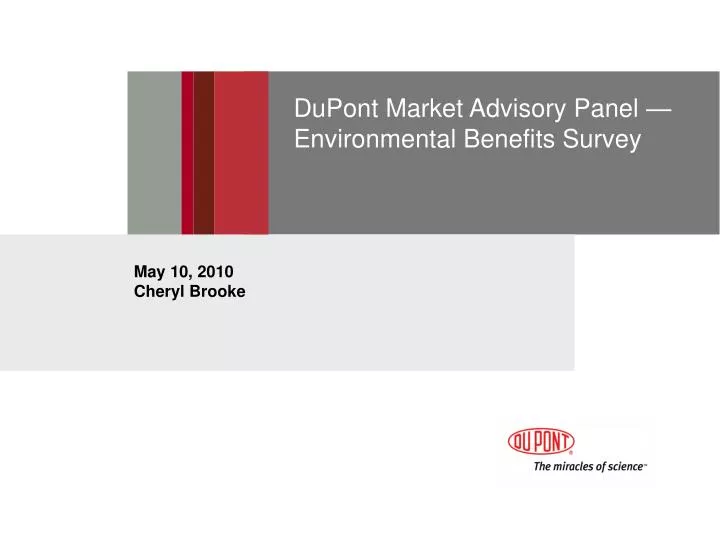 dupont market advisory panel environmental benefits survey