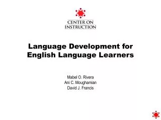 Language Development for English Language Learners