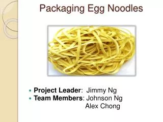 Packaging Egg Noodles