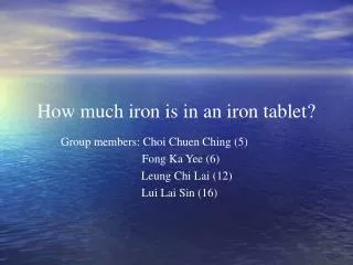 How much iron is in an iron tablet?