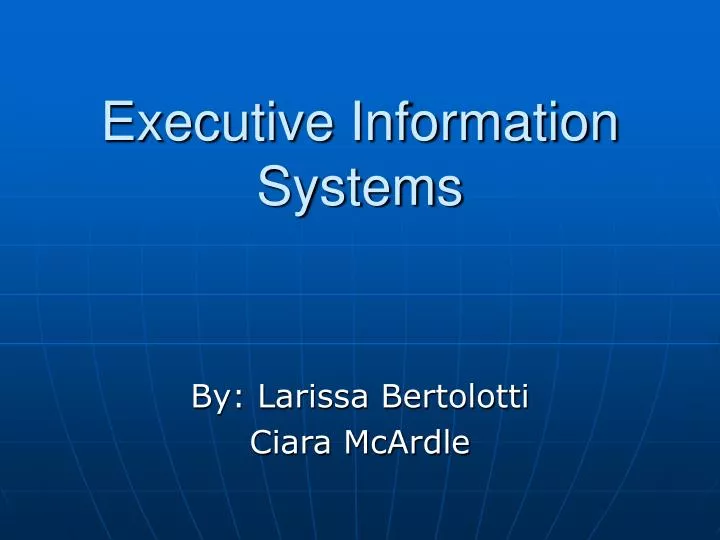 executive information systems