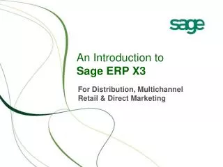 An Introduction to Sage ERP X3