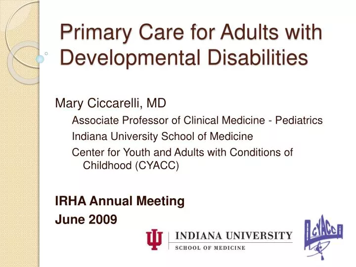 primary care for adults with developmental disabilities