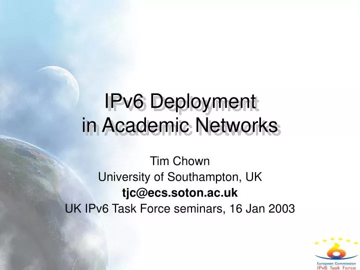 ipv6 deployment in academic networks