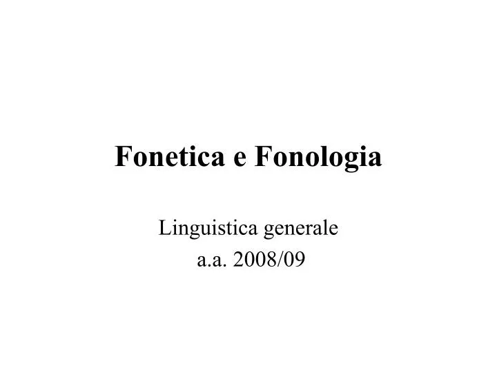 fonetica e fonologia