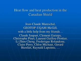 Heat flow and heat production in the Canadian Shield