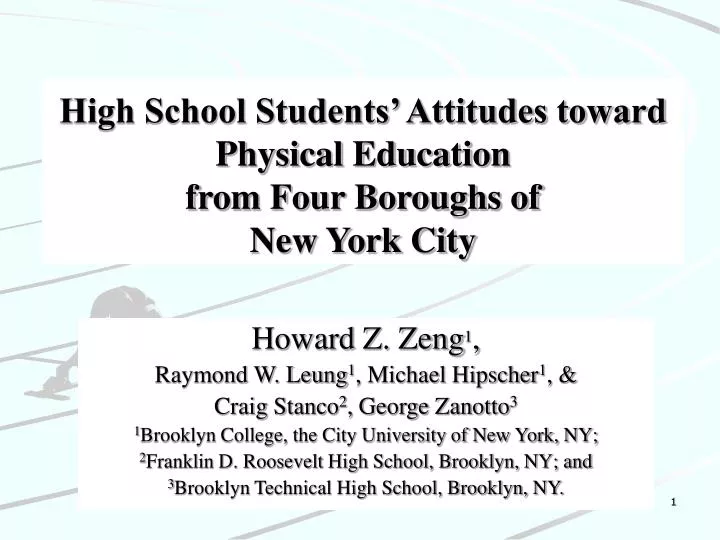 high school students attitudes toward physical education from four boroughs of new york city
