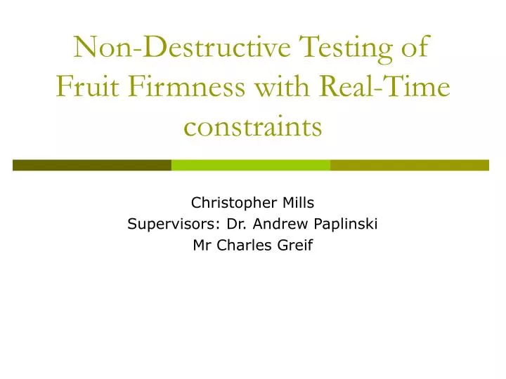 non destructive testing of fruit firmness with real time constraints
