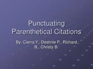 Punctuating Parenthetical Citations