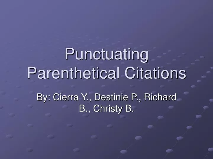 punctuating parenthetical citations