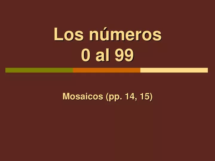 los n meros 0 al 99