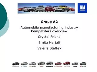 Group A2 Automobile manufacturing industry Competitors overview Crystal Friend Ernita Harjati Valerie Staffey