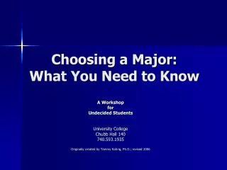 Choosing a Major: What You Need to Know