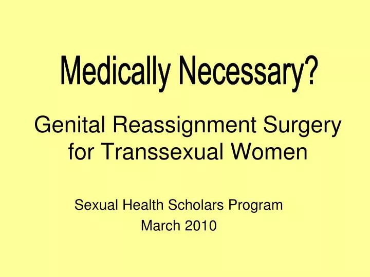 genital reassignment surgery for transsexual women