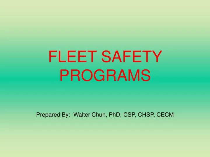 fleet safety programs