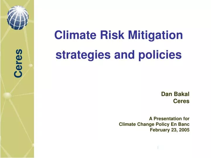climate risk mitigation strategies and policies