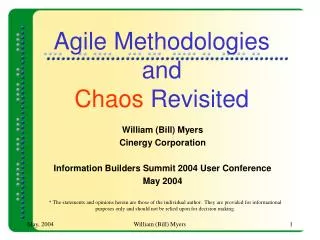 Agile Methodologies and Chaos Revisited