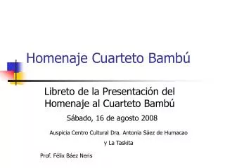 homenaje cuarteto bamb