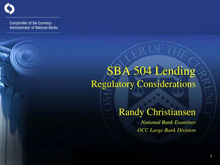 sba 504 lending regulatory considerations