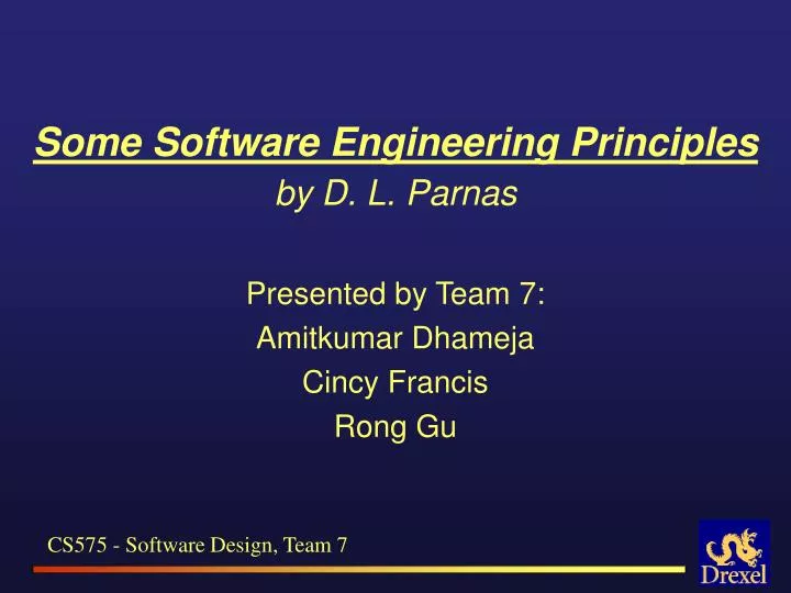 some software engineering principles by d l parnas
